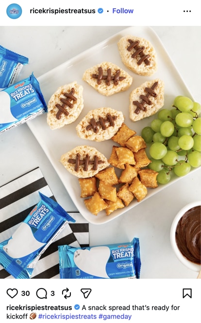 Rice Krispies Treats football shaped treats. 